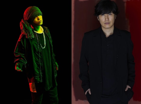 左からHAN-KUN、清塚信也。