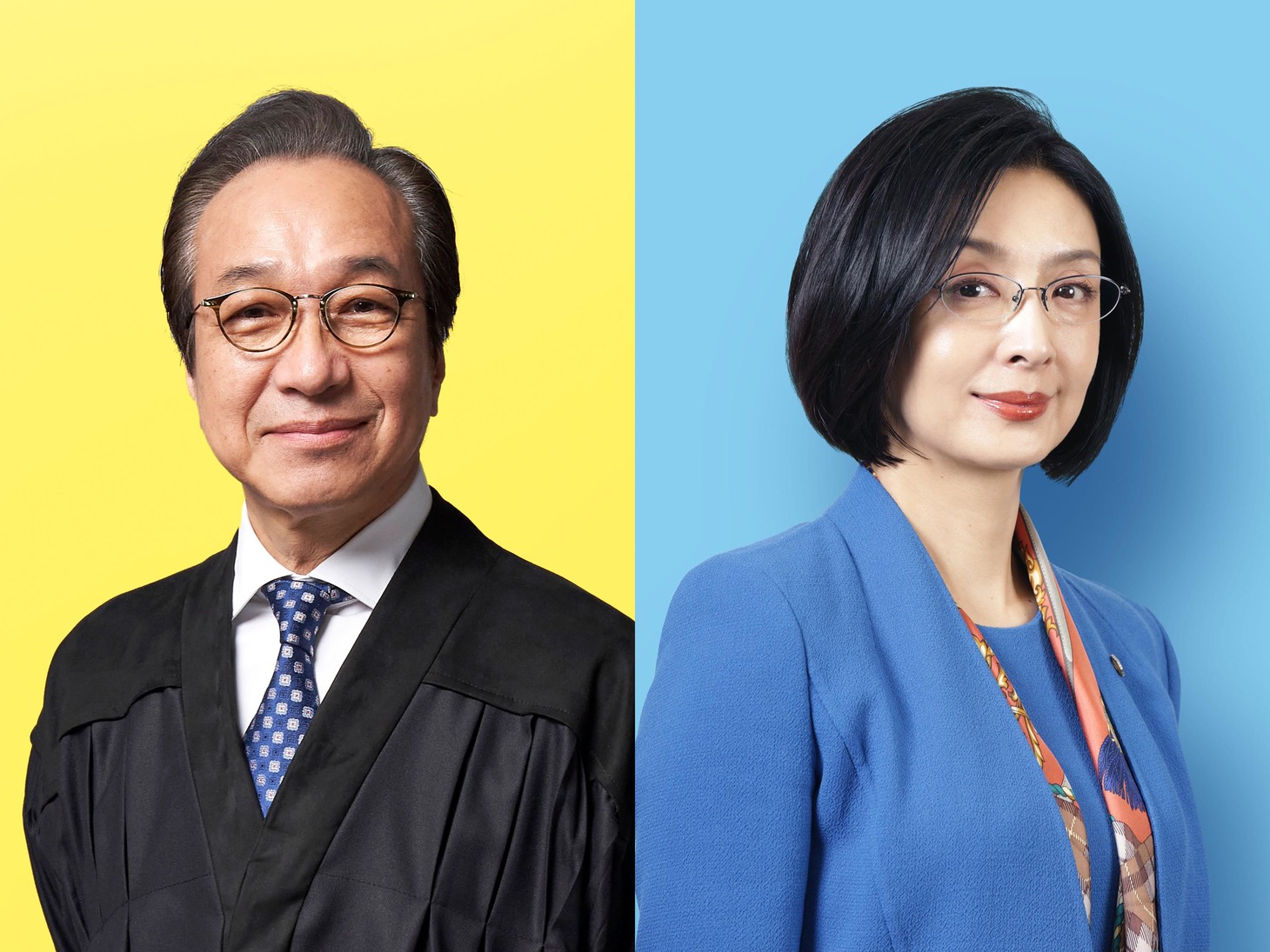 左から小日向文世、草刈民代。