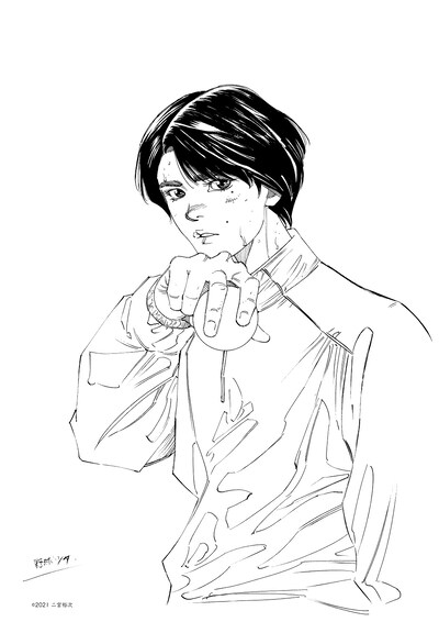 二宮裕次による描き下ろしイラスト。