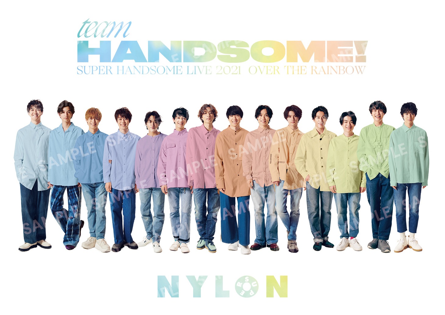 「TEAM HANDSOME！ NYLON SUPER VOL.4 -SUPER HANDSOME LIVE 2021 OVER THE RAINBOW-」タワーレコード購入特典のフォトカードイメージ。