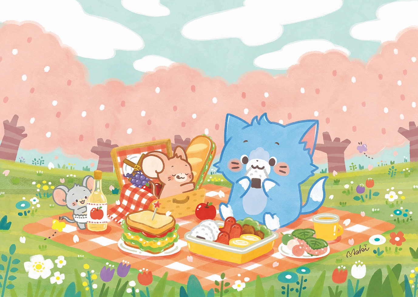 きゃらきゃらマキアートと「トムとジェリー」のコラボレーション。(c)きゃらきゃらマキアート