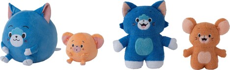 きゃらきゃらマキアートと「トムとジェリー」のコラボぬいぐるみ。