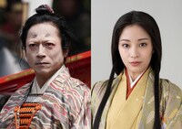 左から、三上博史演じる今川義元、広瀬すず演じる濃姫。