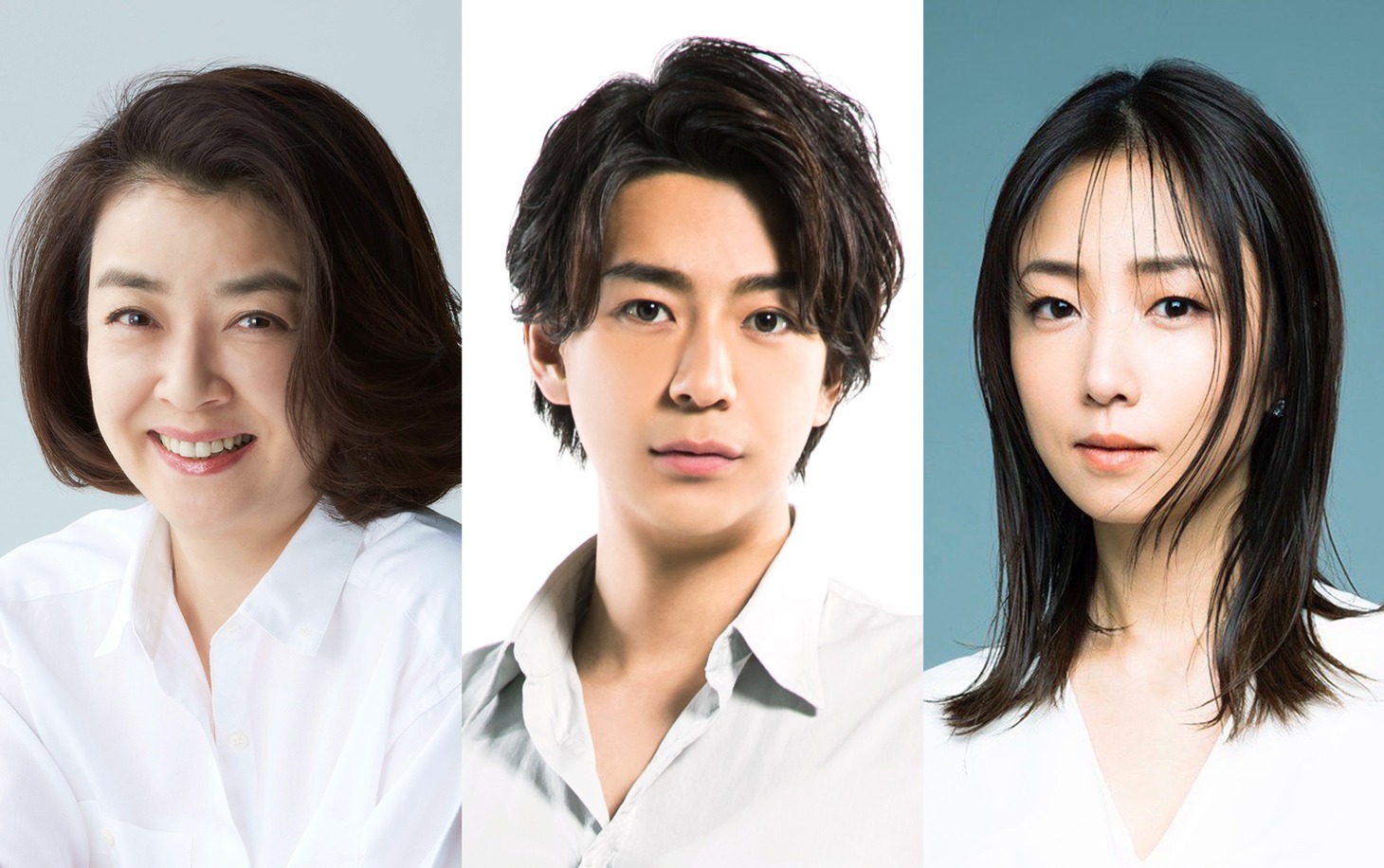 左から岸本加世子、三浦翔平、MEGUMI。