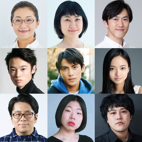 上段左から阿南敦子、猫背椿、六角慎司。中段左から窪塚愛流、藤枝喜輝、川瀬莉子。下段左から角田貴志、うらじぬの、板倉武志。