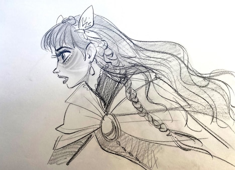 ジン・キムが手がけたベルのキャラクターデザイン。