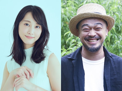 左から松井玲奈、竹原ピストル。