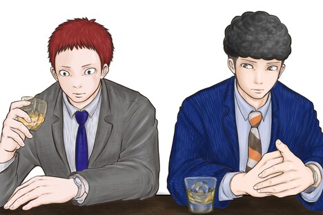 左から山田武志、源誠二の原作イラスト。