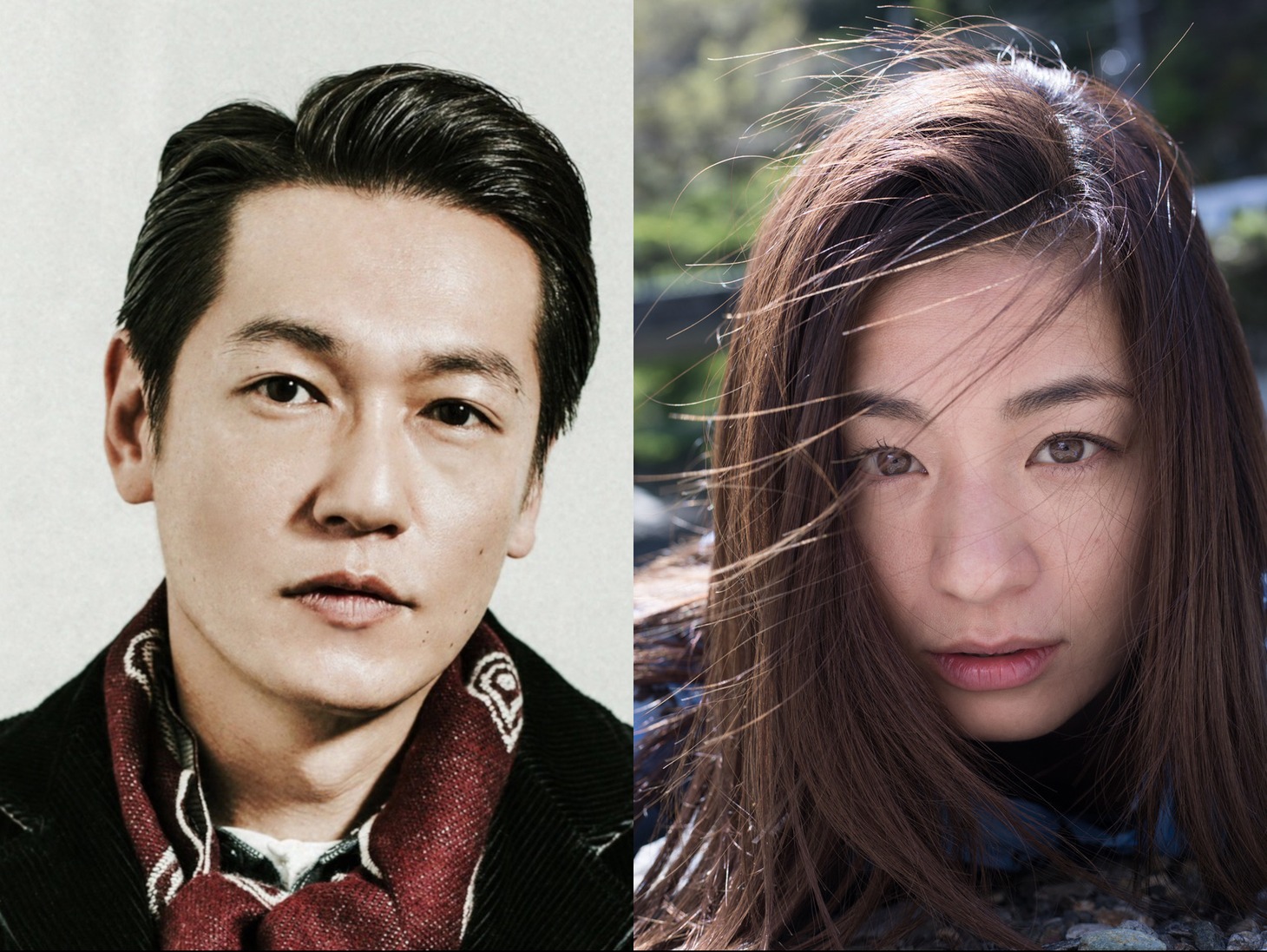 左から井浦新、尾野真千子。