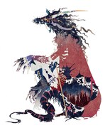 秋屋蜻一による、竜のキャラクターデザイン画。