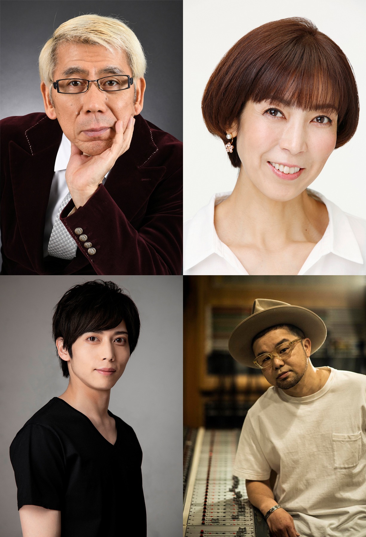 右上から時計回りに大林素子、西寺郷太、染谷俊之、吉田照美。
