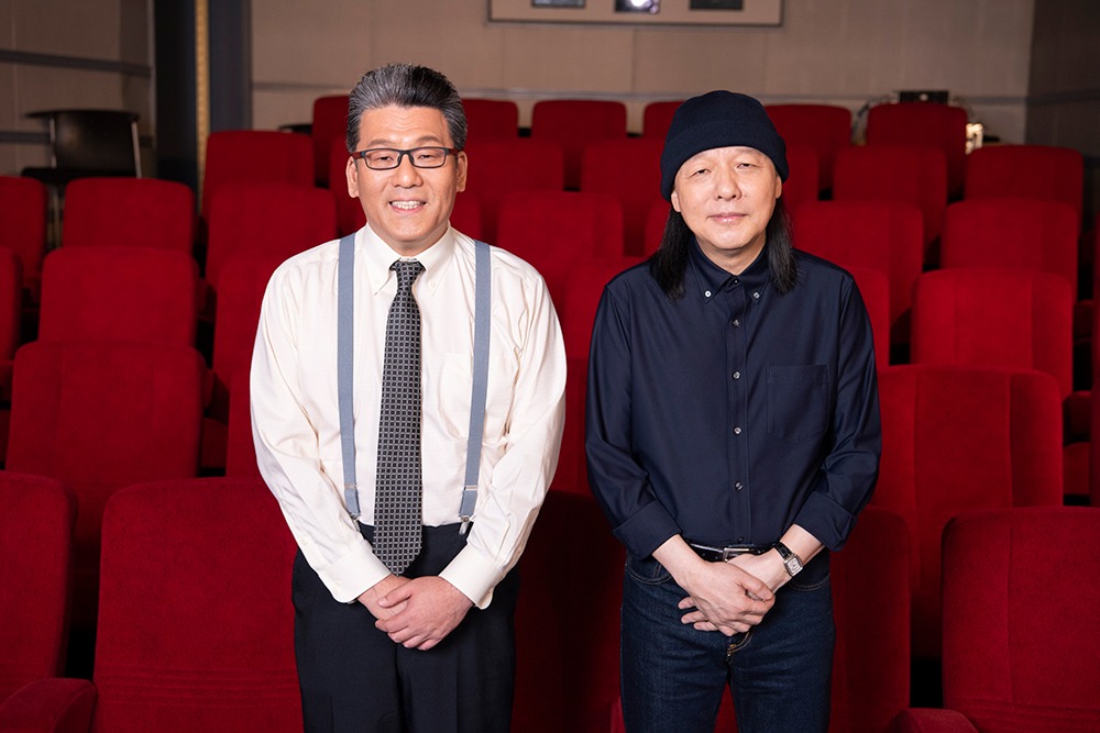左から軽部真一アナウンサー、山下達郎。（撮影：菊地英二）