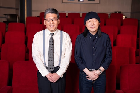 左から軽部真一アナウンサー、山下達郎。（撮影：菊地英二）