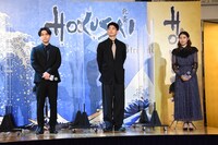 左から柳楽優弥、永山瑛太、瀧本美織。