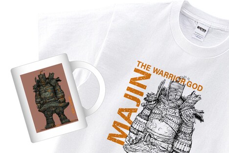 大魔神マグカップと大魔神Tシャツのイメージ図。