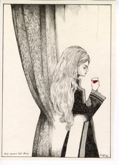 ヒグチユウコによる「オンリー・ラヴァーズ・レフト・アライヴ」描き下ろしイラスト。