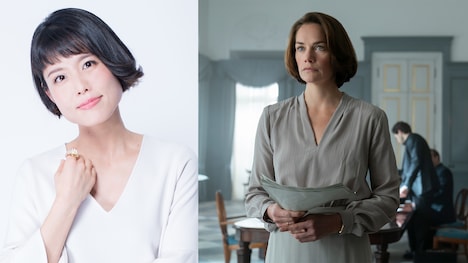 左から沢城みゆき、ルース・ウィルソン演じるモナ・ユール。