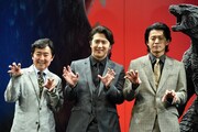 左から笠井信輔、尾上松也、小栗旬。