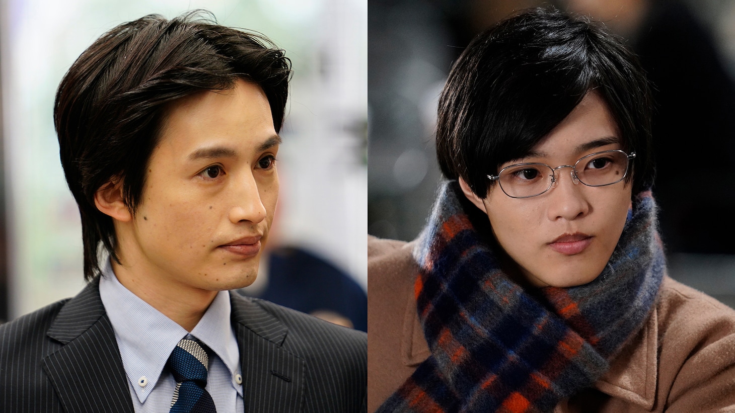 左から浜中文一演じる松方、佐藤新演じる田中。