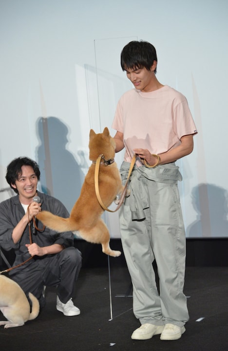 きぃをジャンプさせる中川大志。