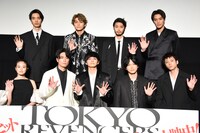「東京リベンジャーズ」公開記念舞台挨拶の様子。