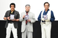 左から藤岡弘、、佐々木剛、宮内洋。