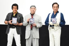 左から藤岡弘、、佐々木剛、宮内洋。