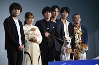 左から竹中雄大、大原櫻子、林遣都、中川大志、浅香航大、篠原哲雄。