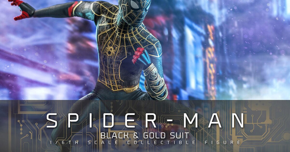ブラック＆ゴールドスーツのスパイダーマンがフィギュア化、ホット 