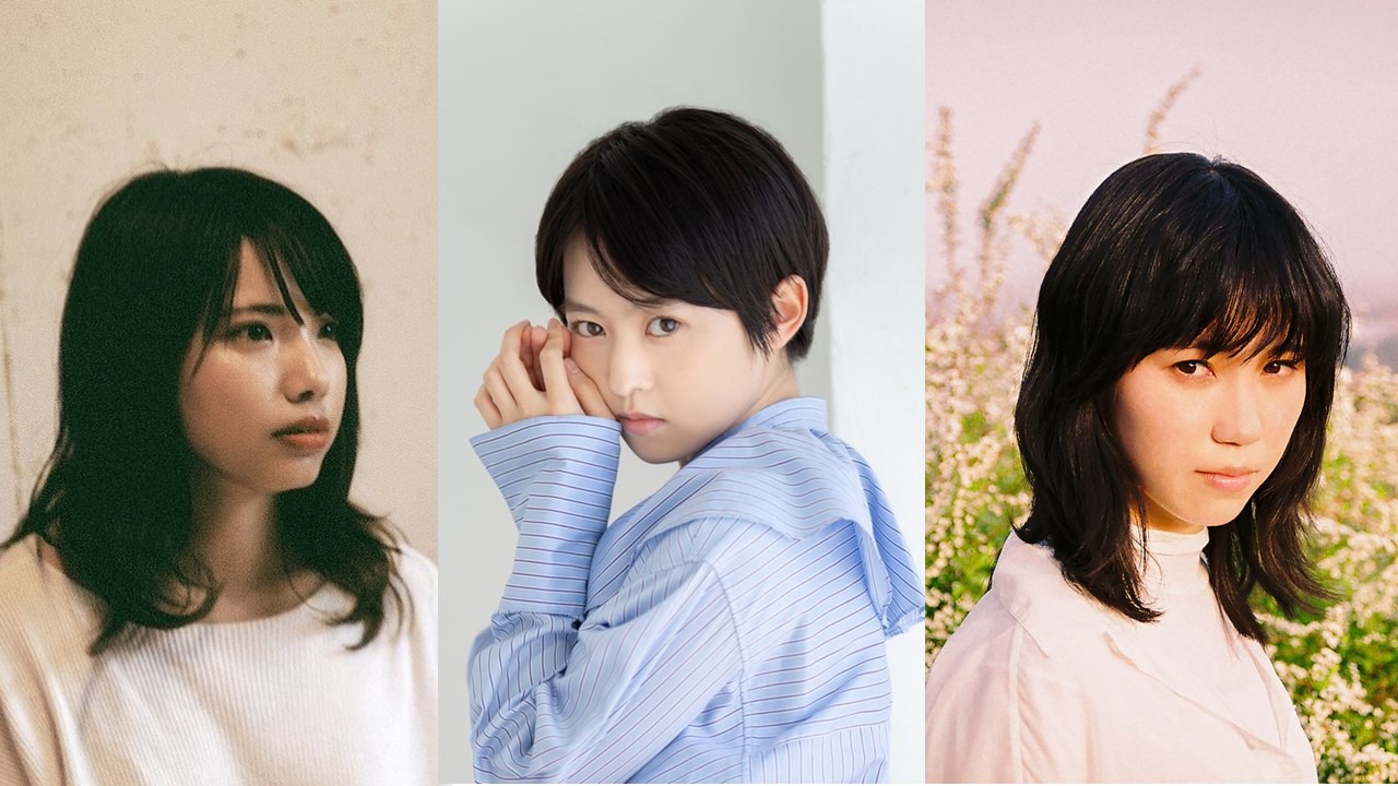 左から枝優花、伊藤万理華、Karin.。