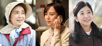 左から風吹ジュン演じる天海佳恵、比嘉愛未演じる天海香織、宮崎美子演じる椎名和子。