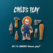 「チャイルド・プレイ」をモチーフにしたアイシングクッキー。