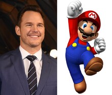 左からクリス・プラット、マリオ。（写真提供：ar GDA Photo Service / Newscom / ゼータ イメージ）