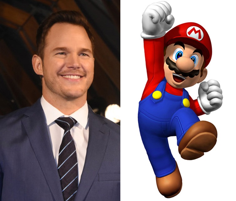 左からクリス・プラット、マリオ。（写真提供：ar GDA Photo Service / Newscom / ゼータ イメージ）