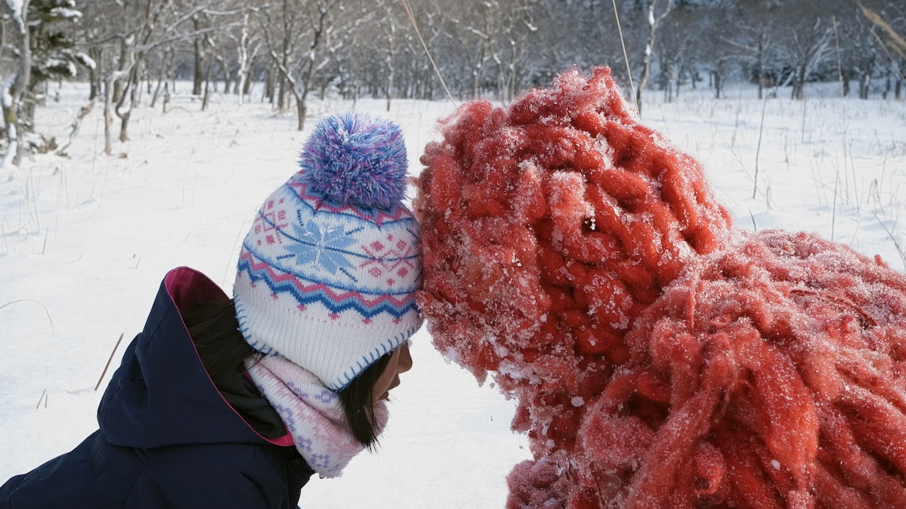 知床斜里に現れた“赤いやつ”が子供と相撲、吉開菜央の監督作「Shari」予告