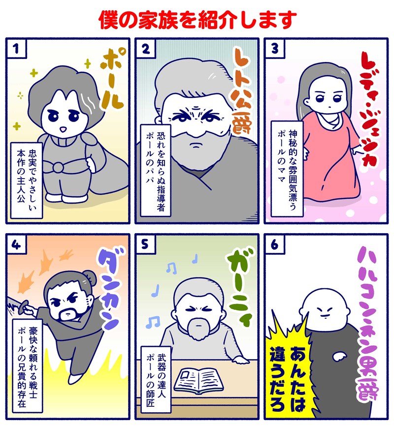 STUDY優作による「DUNE/デューン 砂の惑星」キャラ紹介マンガ。