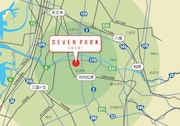 セブンパーク天美の地図。