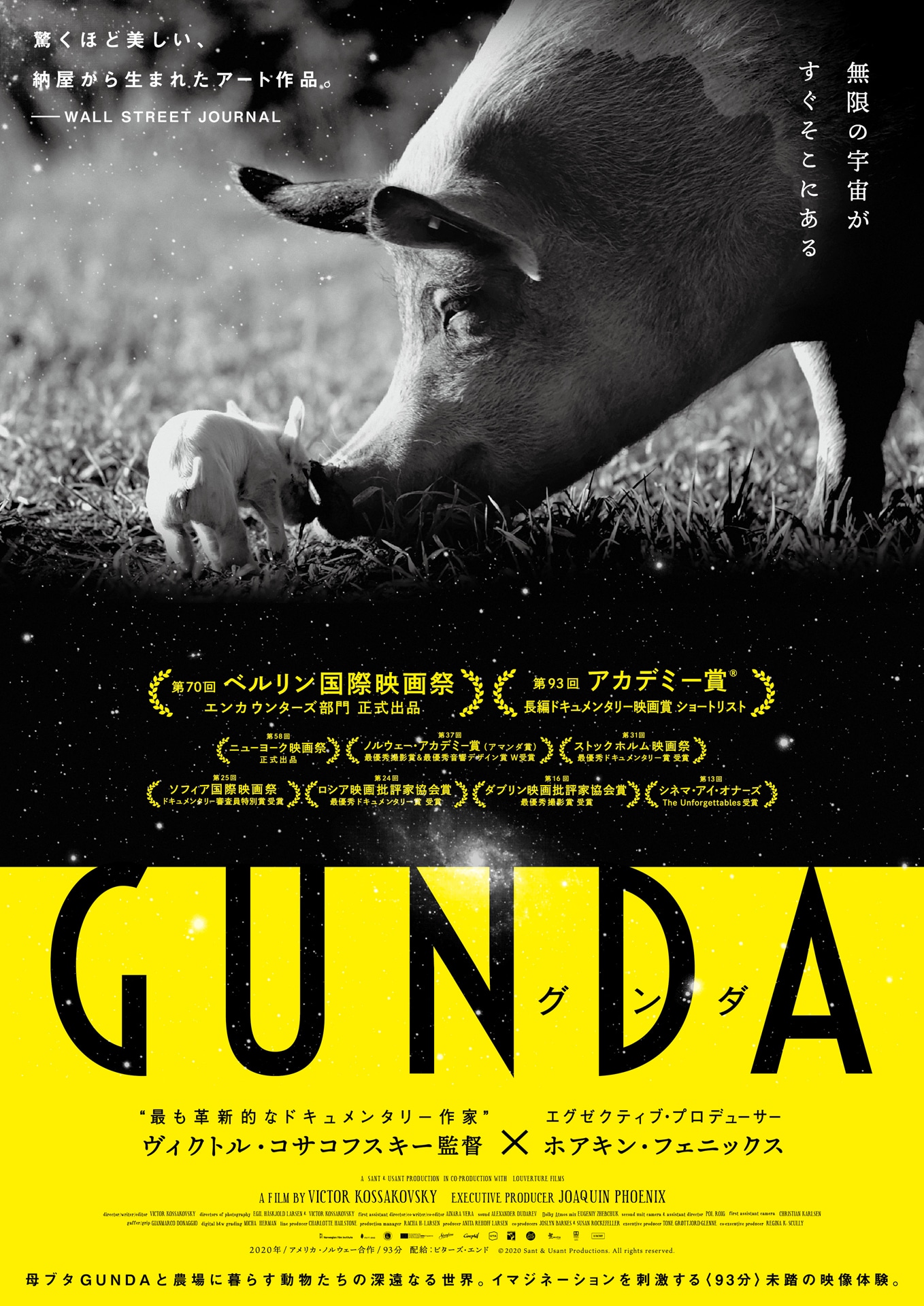 「GUNDA／グンダ」ビジュアル (c)2020 Sant & Usant Productions. All rights reserved.