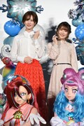 上段左から瀬戸麻沙美、日高里菜。下段左からキュアフラミンゴ、キュアラメール。