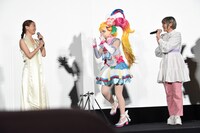 「映画トロピカル～ジュ！プリキュア 雪のプリンセスと奇跡の指輪！」完成披露舞台挨拶の様子。