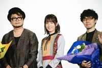 左から興津和幸、小松未可子、吉浦康裕。