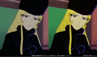 「銀河鉄道999」HDリマスター版と4K HDRリマスター版の比較画像。