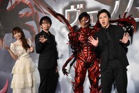 「ヴェノム：レット・ゼア・ビー・カーネイジ」日本語吹替版特別試写会イベントの様子。左から中川翔子、諏訪部順一、片岡愛之助、尾上松也。
