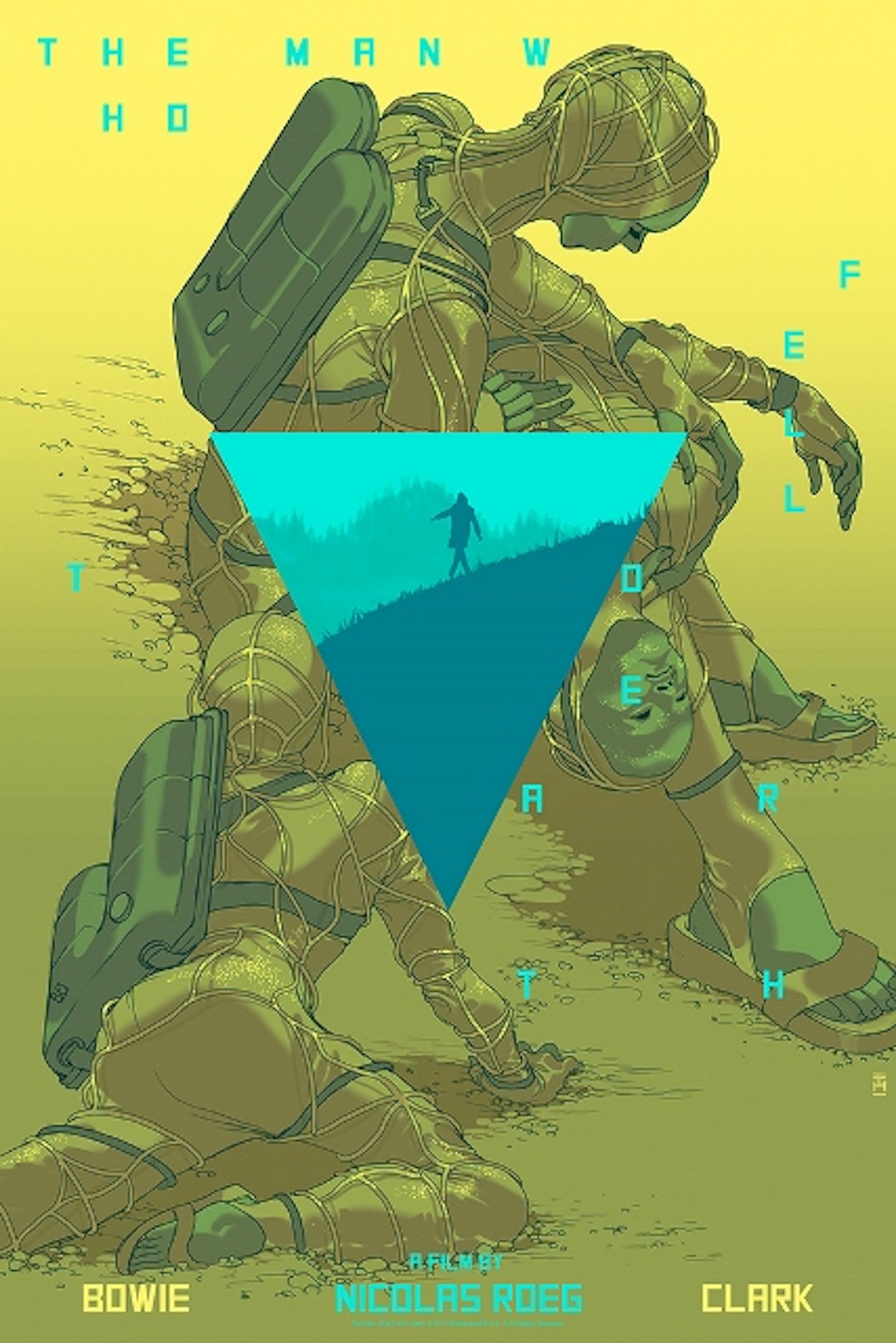 「地球に落ちてきた男」ポスター（トマー・ハヌカ作 / 2019年制作 / MONDO所蔵）