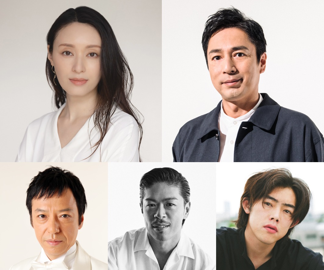 上段左から栗山千明、徳井義実。下段左から板尾創路、松本利夫、吉村界人。