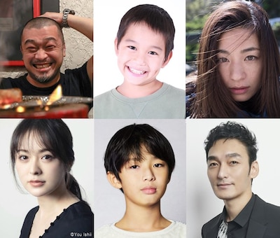 左上から時計回りに竹原ピストル、番家一路、尾野真千子、草なぎ剛、原田琥之佑、貫地谷しほり。