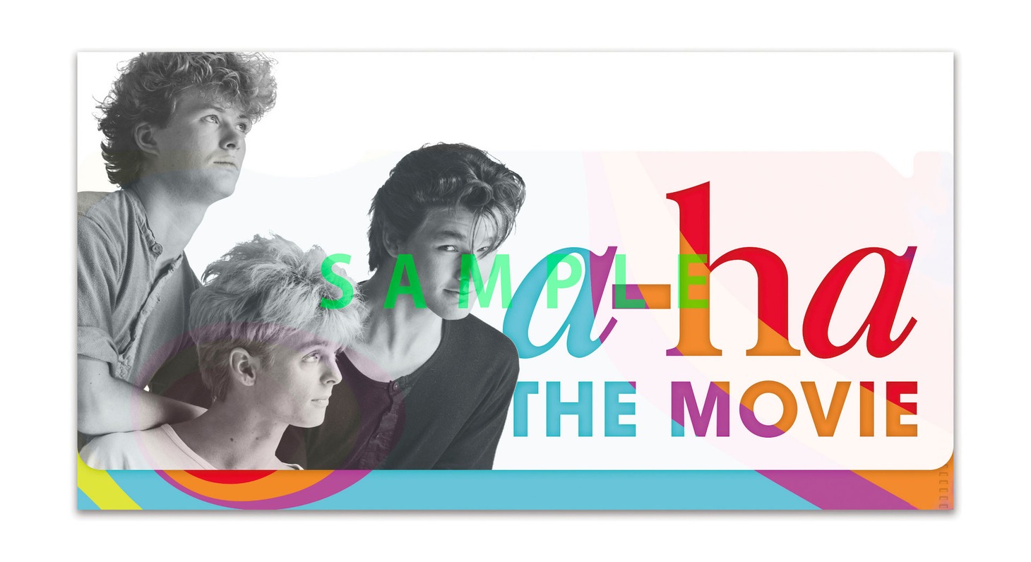 「a-ha THE MOVIE」ムビチケカード特典の特製チケットホルダー。