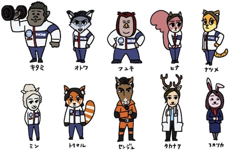 「TOKYO MER～走る緊急救命室～」ショートアニメのキャラクタービジュアル。