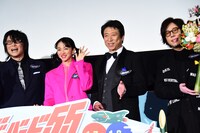 左から森川智之、満島ひかり、井上和彦、日野聡。