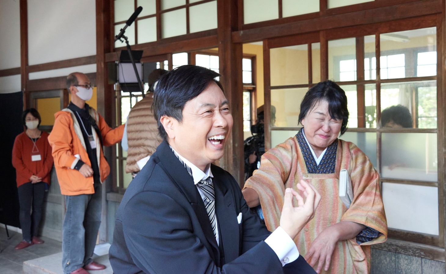 「ヒゲの校長」メイキング写真